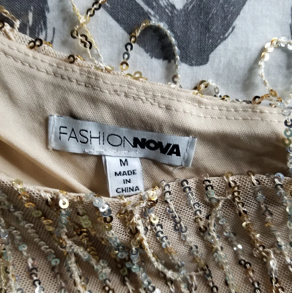 sequin mini dress ;NUDE - Picture 5 of 7